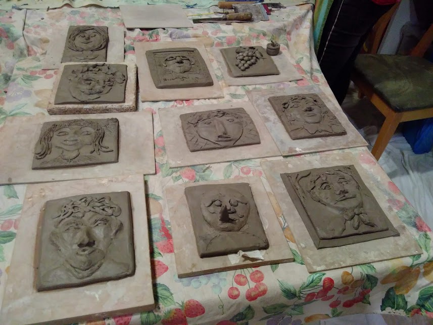 Some of the pottery made at the session